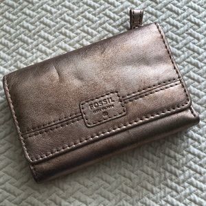Fossil Trifold Wallet Rose Gold